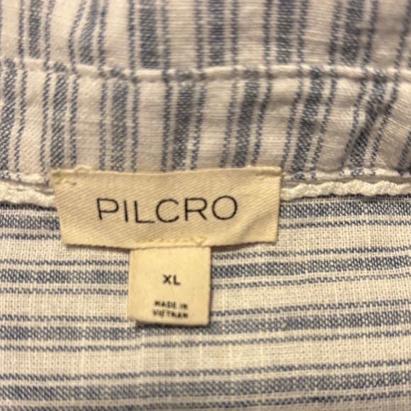 Pilcro Blue and White Striped Blouse - Picture 6 of 7